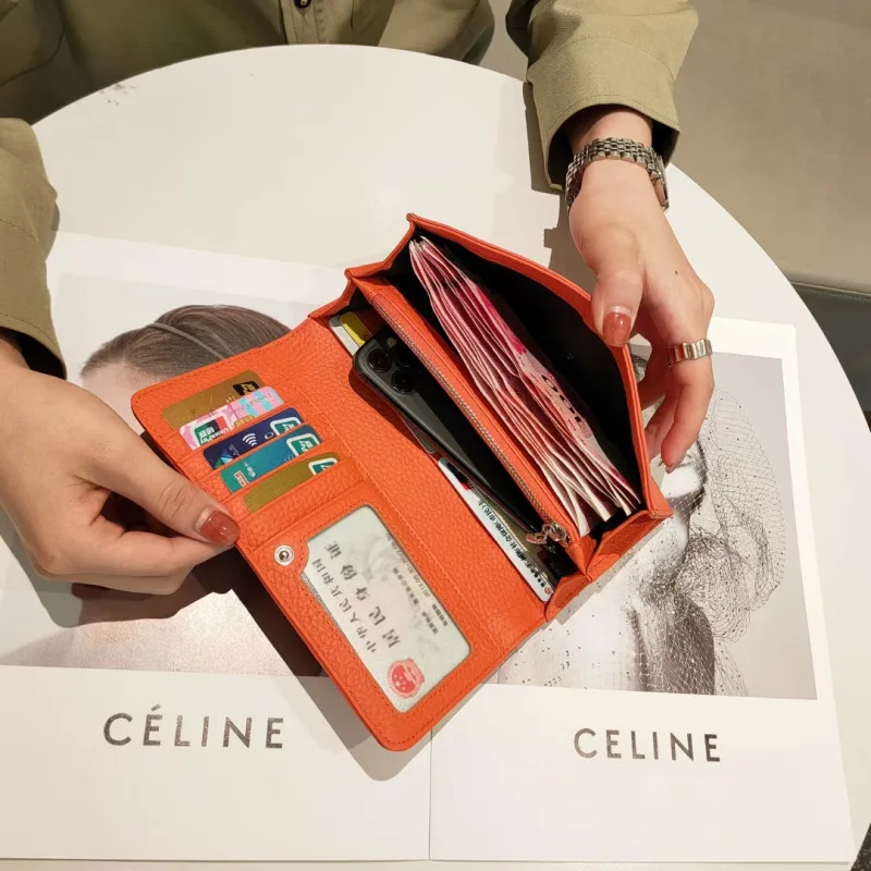 100% Echt Leer Vrouwen Portefeuilles En Portemonnees Mode Grote Capaciteit Multi Card Holding Bag Money Bag Luxe Telefoon Portemonnee Portemonnee