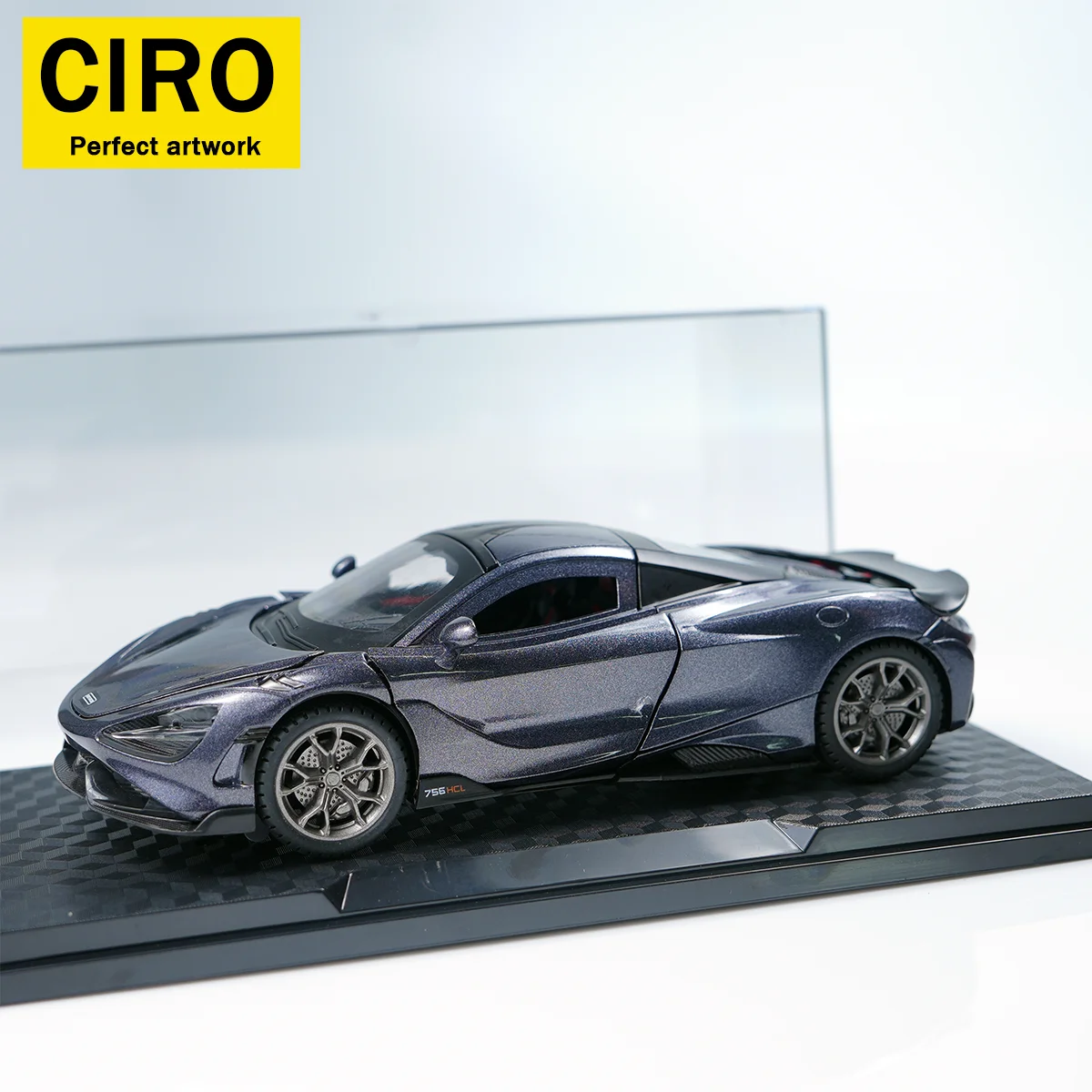 1: 22 مقياس سلسلة نموذج سيارة من سبيكة معدنية مصبوبة، لون أحمر/رمادي مطابق لعبة سيارة رياضية بباب مزدوج هدية عيد ميلاد رائعة للأولاد