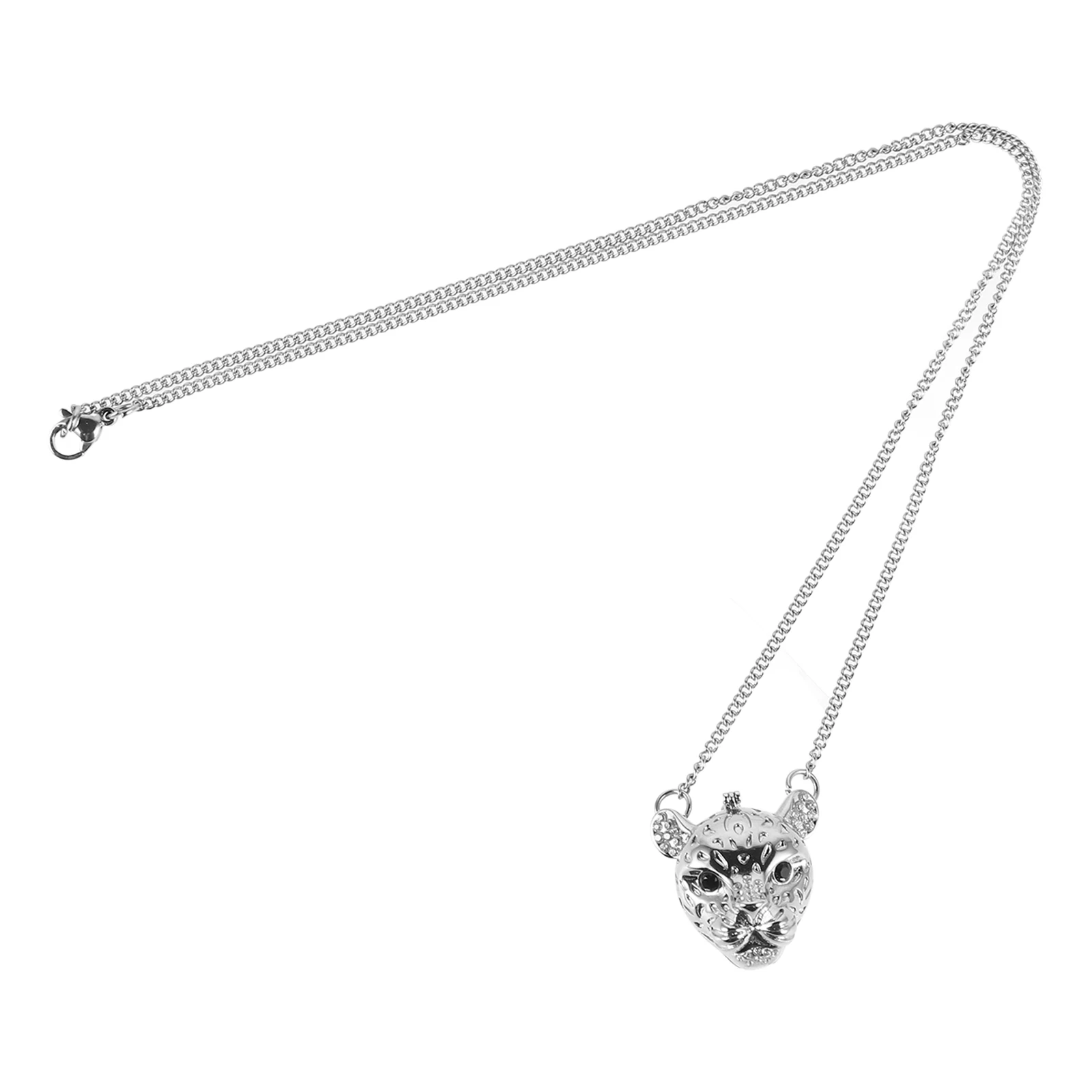 

Leopard Head Necklace Zircon Copper Women Men Leopard Head Pendant Necklace Fashion Jewelry Choker Retro Animal