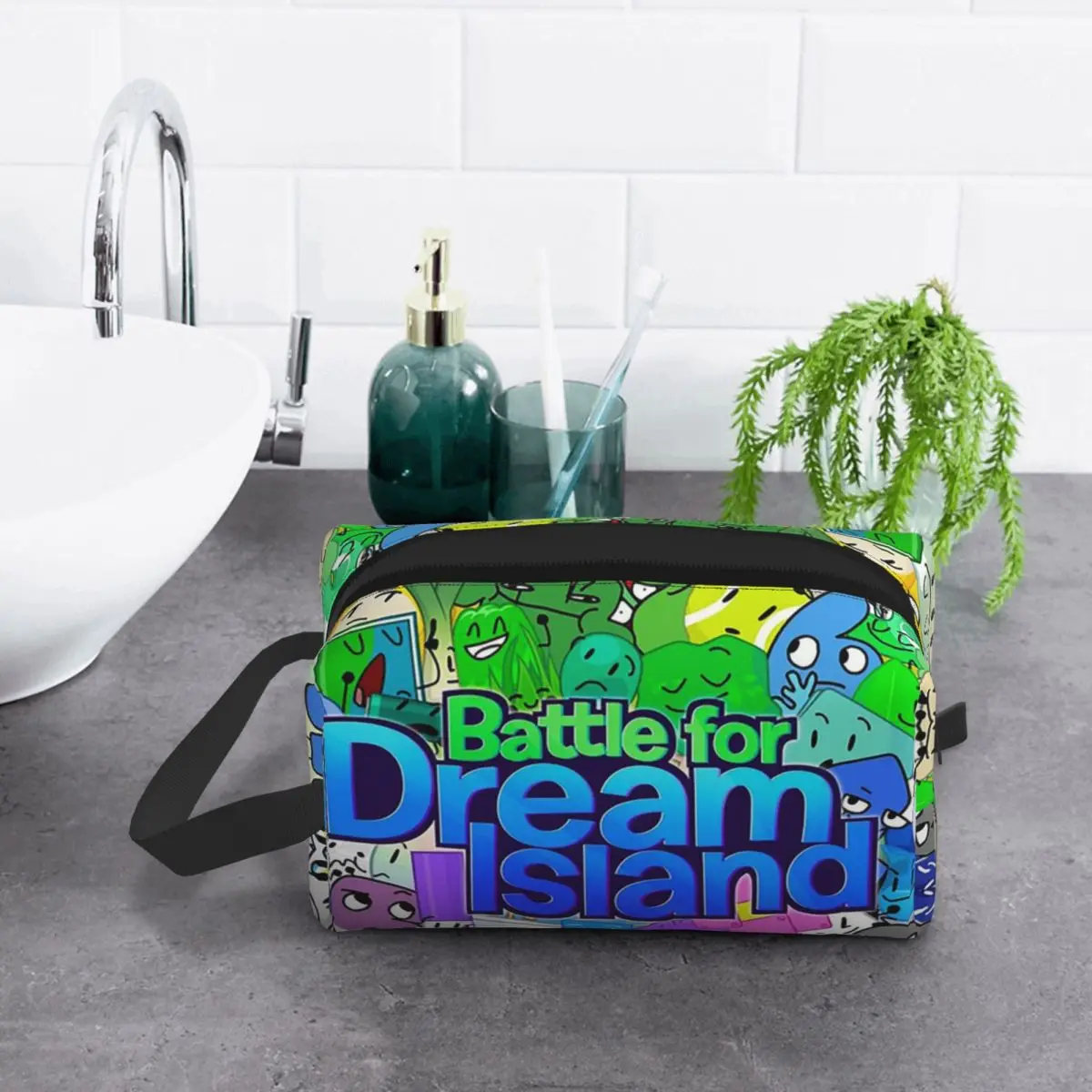 BFDI Bolsa de maquillaje fundida, organizador de cosméticos, kit Dopp, bolsa de cosméticos de aseo para mujer, estuche de lápices de viaje de belleza