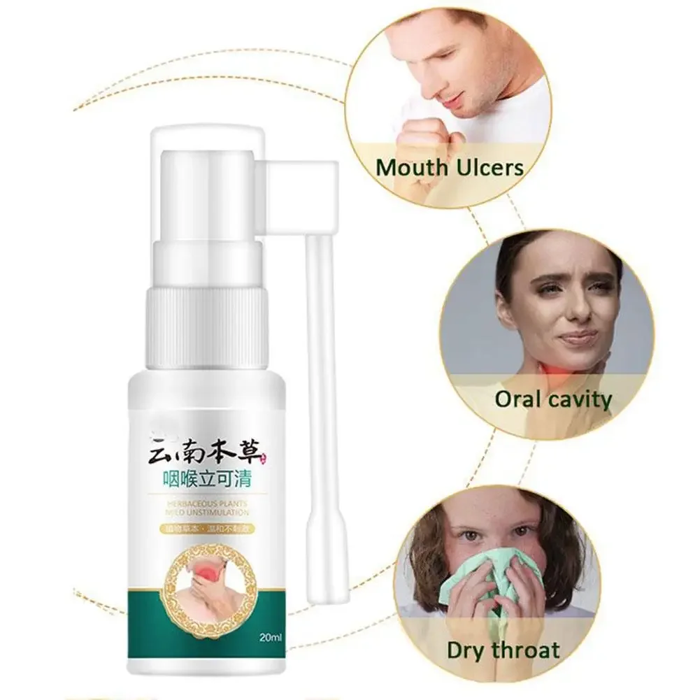 Sore Throat Sprays Natural Plant Herbal Extract Chronic Oral Pharyngitis Spray Effectively Relieve Itchy Throat Inflammation