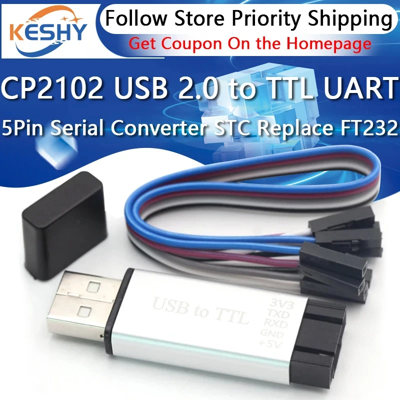 Alüminyum kabuk CP2102 USB 2.0 TTL UART Modülü 5Pin Seri Dönüştürücü STC FT232 Modülünü Değiştirin desteği 5v/3.3v