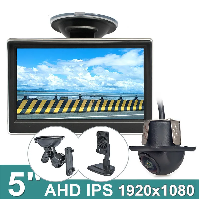 

DIYKIT 5-дюймовый AHD IPS резервный автомобильный монитор 1920x1080 HD 170 градусов звездный свет ночного видения автомобильная камера заднего вида