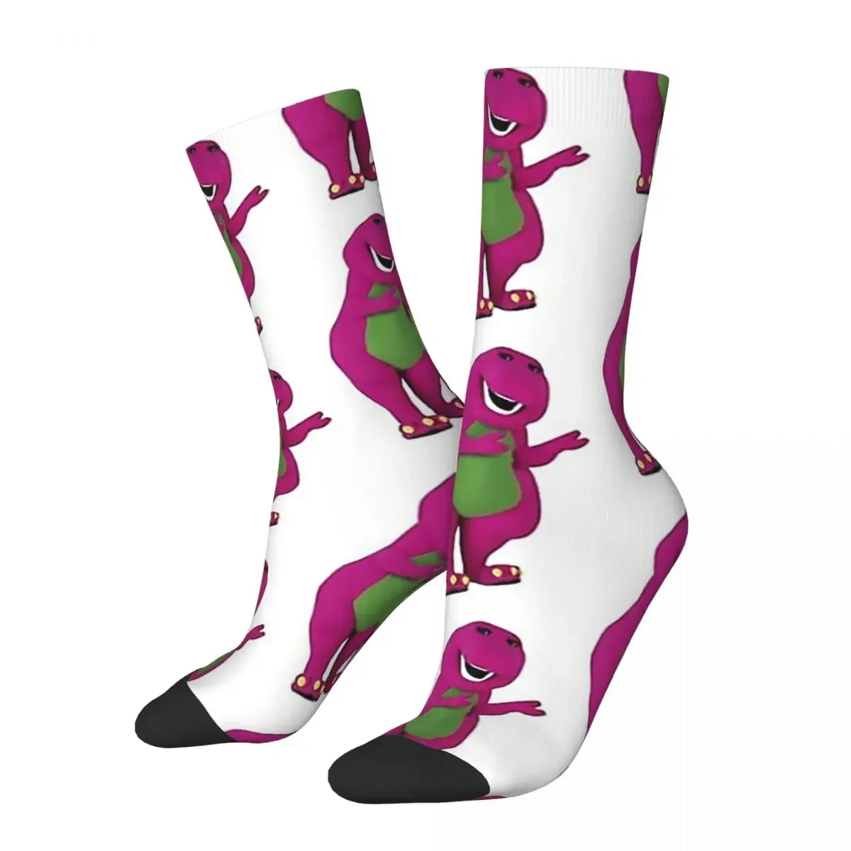 Barney The Dinosaur Socks Harajuku High Quality Stockings All Season Long Socks Accessories for Unisex Christmas Gifts