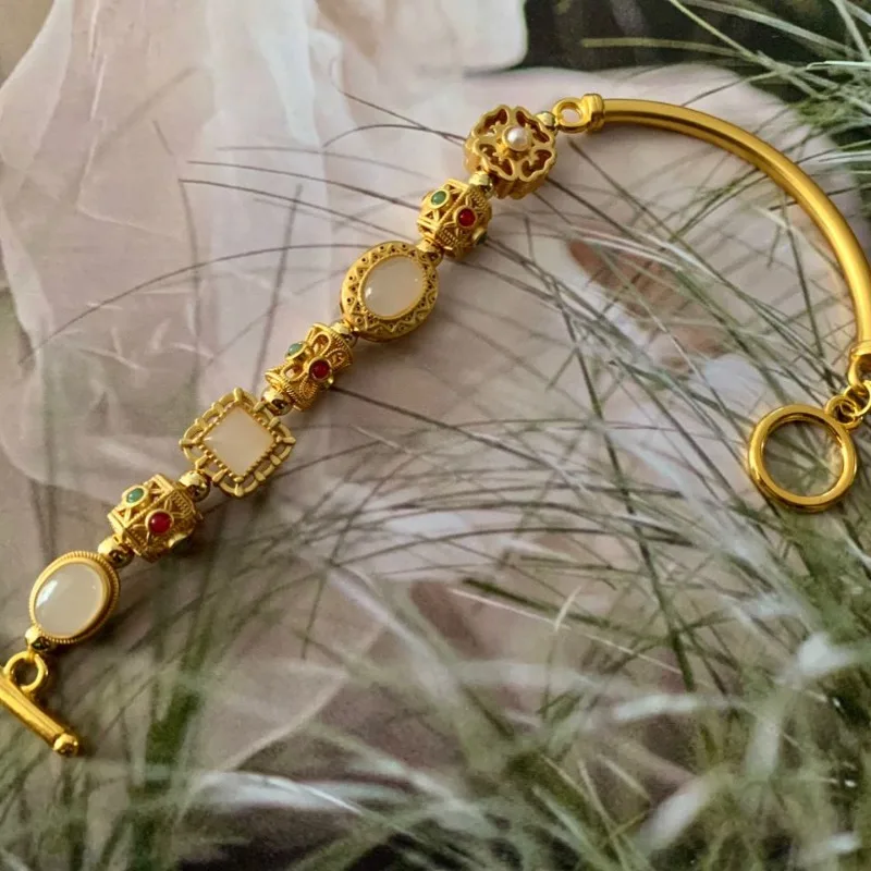 

‌ Винтажный классический браслет ручной работы из трубчатой эмали с синим тонированием в технике клуазоне для женщин, универсальное модное украшение для повседневной носки, подарок ‌