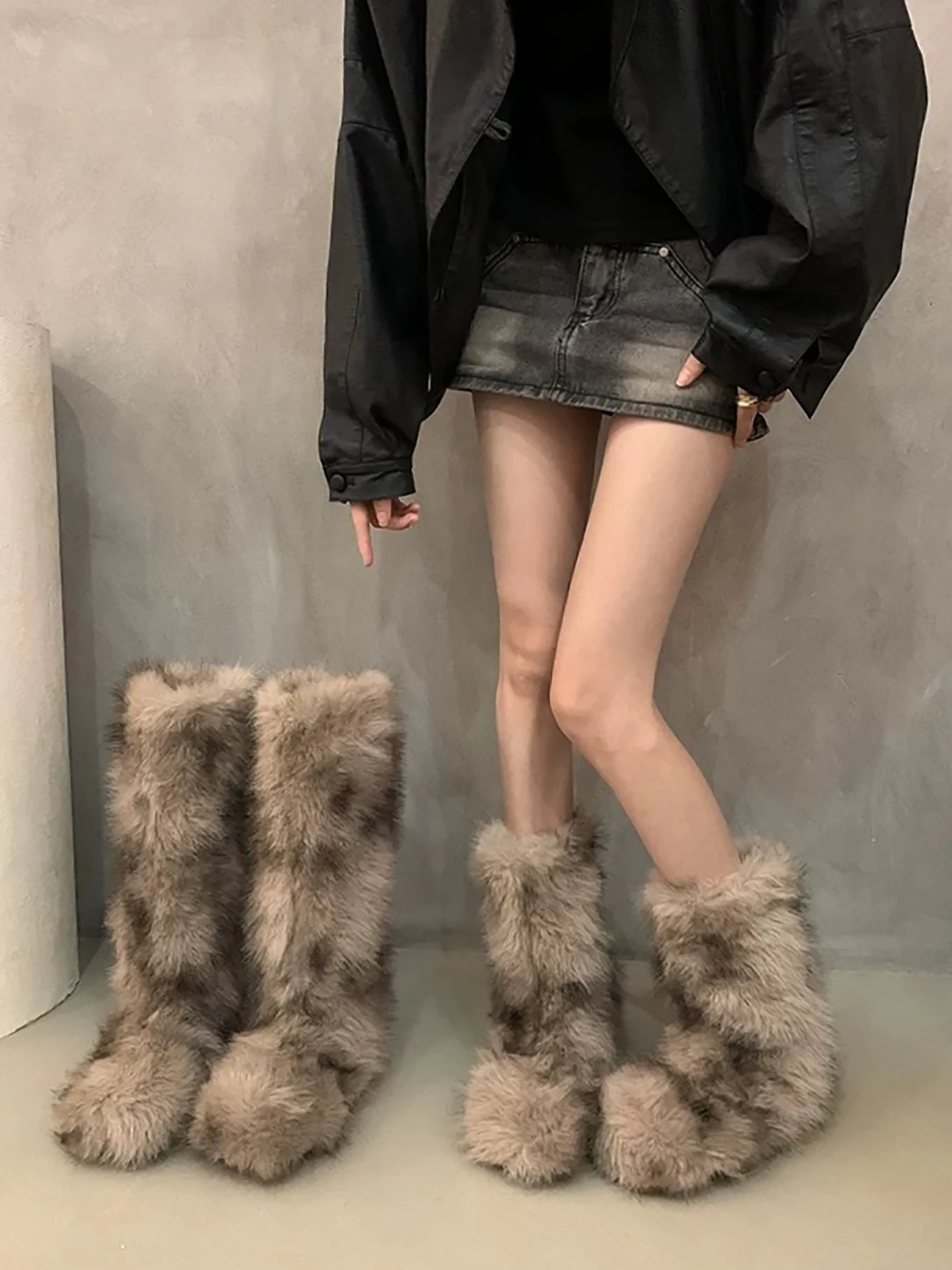 bottes-de-neige-d'hiver-moelleuses-doublees-de-fce-pour-femmes-montantes-coreennes-chaudes-a-bout-rond-semelle-interieure-en-caoutchouc