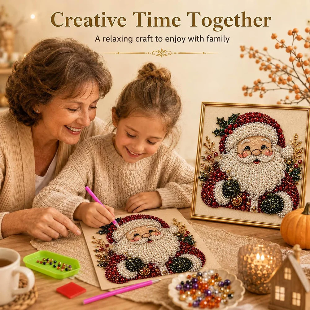 Xmas Pearl ภาพวาด DIY ชุดกรอบ  - Art Craft Easy With Paper บทวิจารณ์และราคา