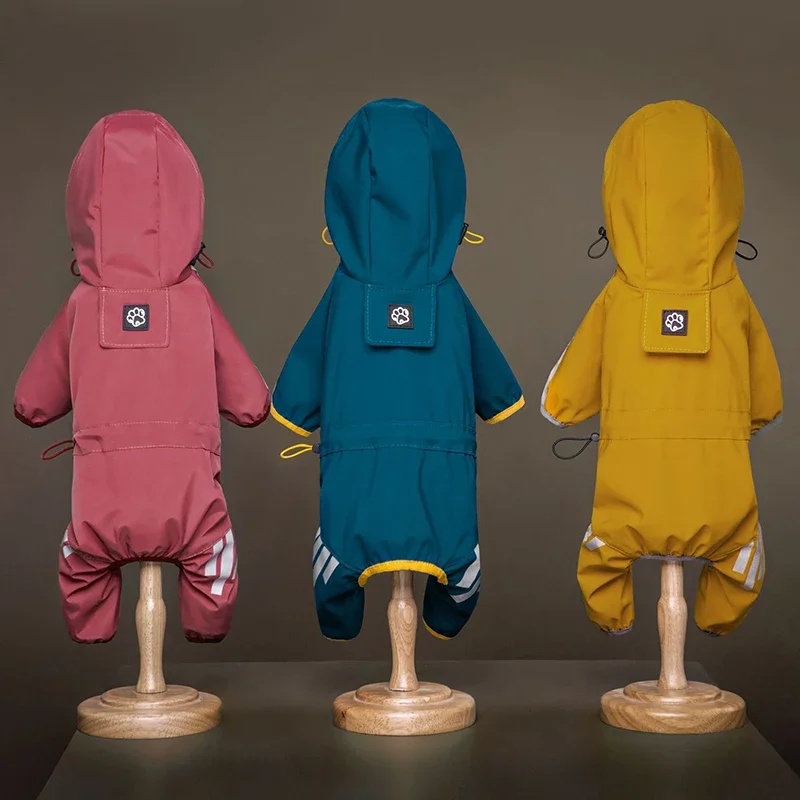 Impermeáveis Raincoats reflexivos para Pet, Puppy Rain Coats, Macacão com capuz para cães pequenos e médios, Chihuahua e macacão Bulldog Francês