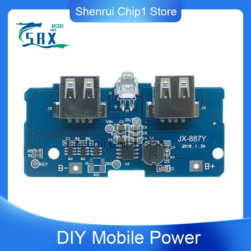 

18650 Battery 3.7V to 5V2A Booster Module DIY Charging Bank mobile Power Supply Circuit Board DIY Mobile Power