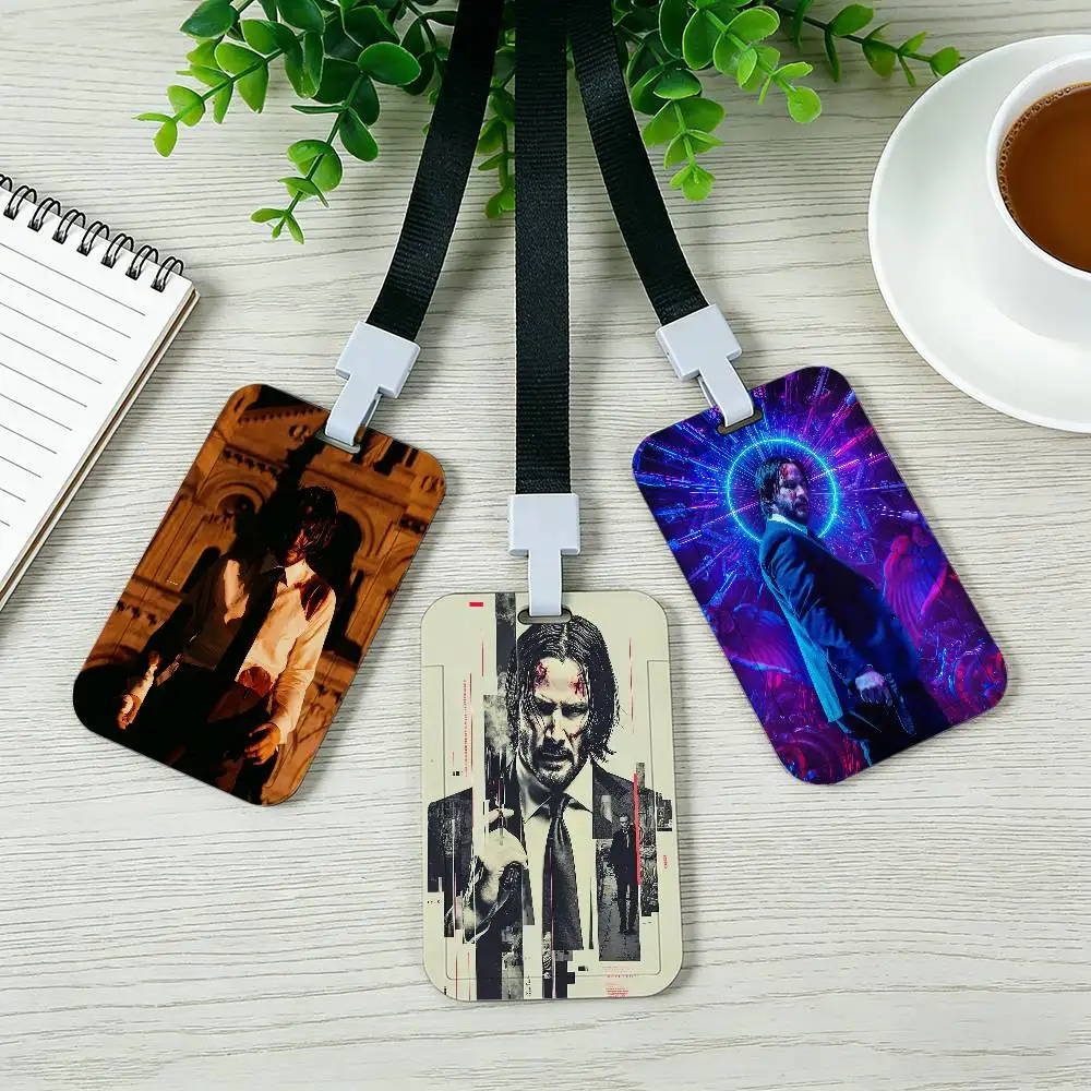 Movie J-John Wick Card Cover Bag Business Work Name Card Badge Holders Unisex Credit Card Business Bus ID Holder Case