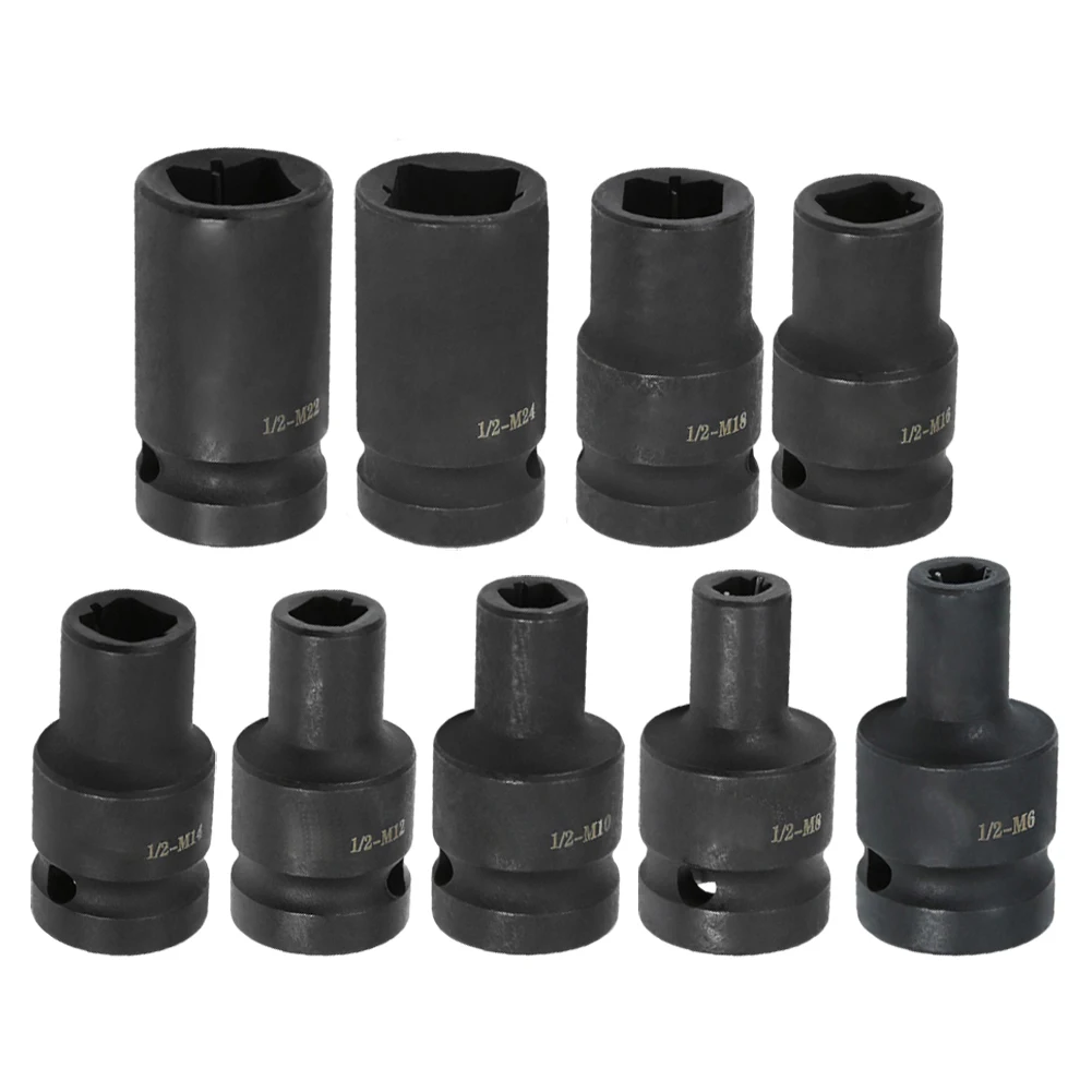 10pcs Square Tap Socket 1/2 Inch Drive Die Socket Adapter Driver Thread Tool Socket For Electric Wrench Tap Die Socket Adapter