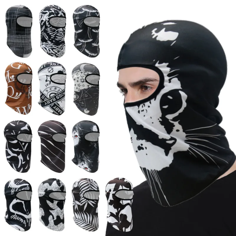 

1PC Funny Face Ice Silk Mask Motorcycle Protection Hat Full Cover Outdoor Sports for Men Women