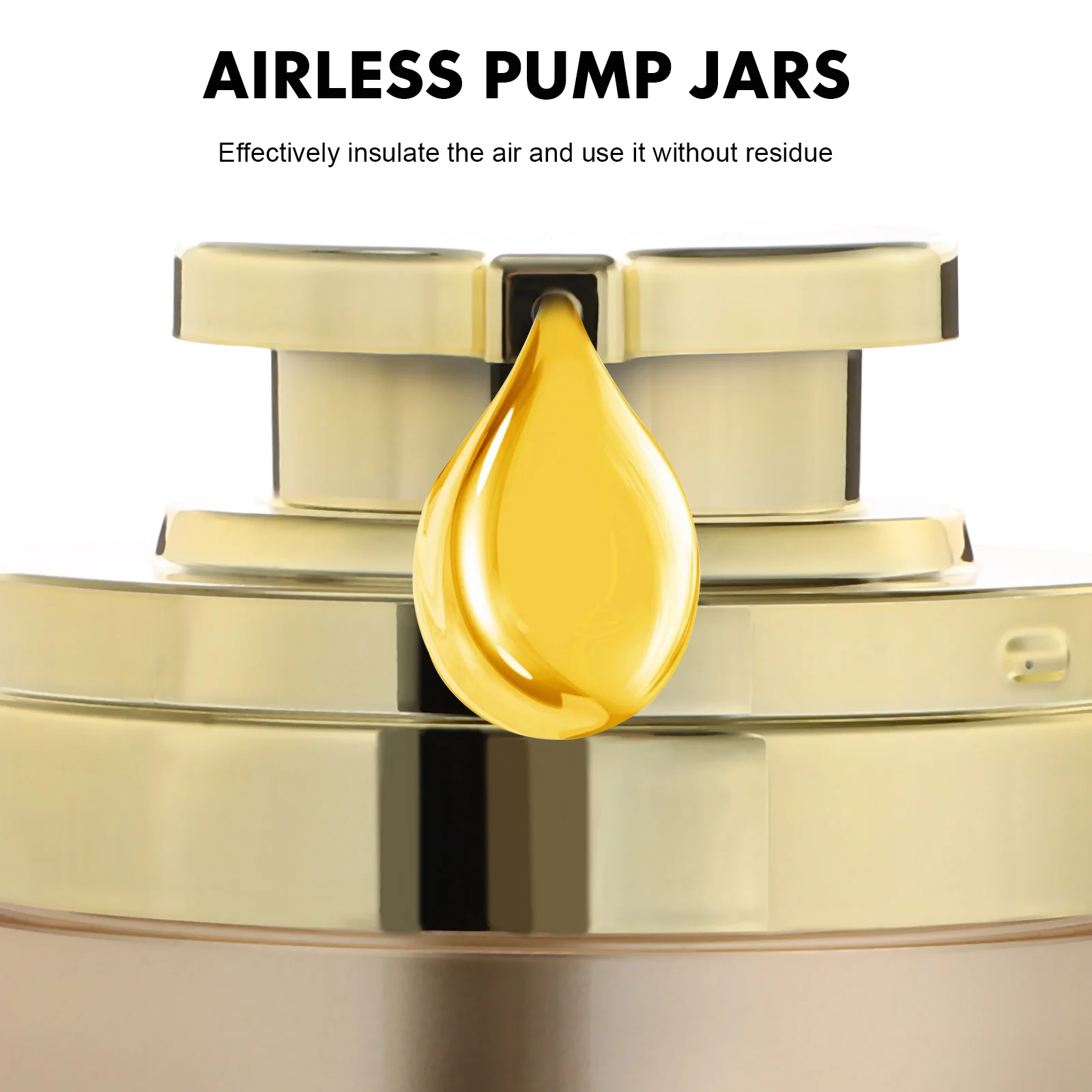 

3 pcs Lotion Bottle Set 30ml 50ml 100ml Gold Airless Pump Jars Acrylic Vacuum Containers for Creams Lotions Skincare Travel