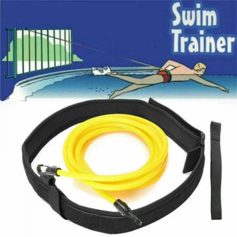 Adjustable Swim Training Resistance Belt High Quality Elastic Rope Swim Pool Safety Training Band Latex Tubes Exerciser