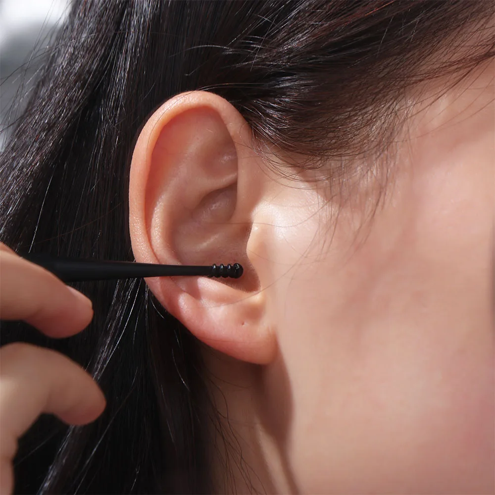 360° Rotary Soft Silicone Earpick Double-ended Ear Clean Spiral Ear Cleaner Ear Picking Massage Ear Wax Clean Tool Ｈygiene