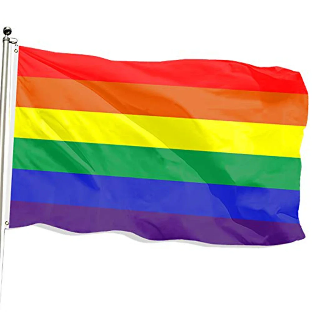 90*150cm Large Rainbow Lesbian Gay Flags LGBT Progress Pride Flags with Grommet for Outdoor and Indoor Hanging