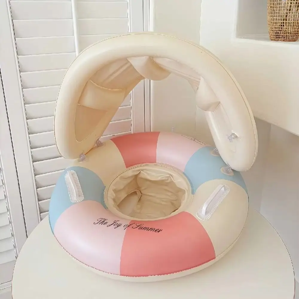 

Fashion PVC Swim Ring Large Buoyancy Sun Protection Swimming Seat Ring Inflatable With Sunshade Float Swimming Circle Beach