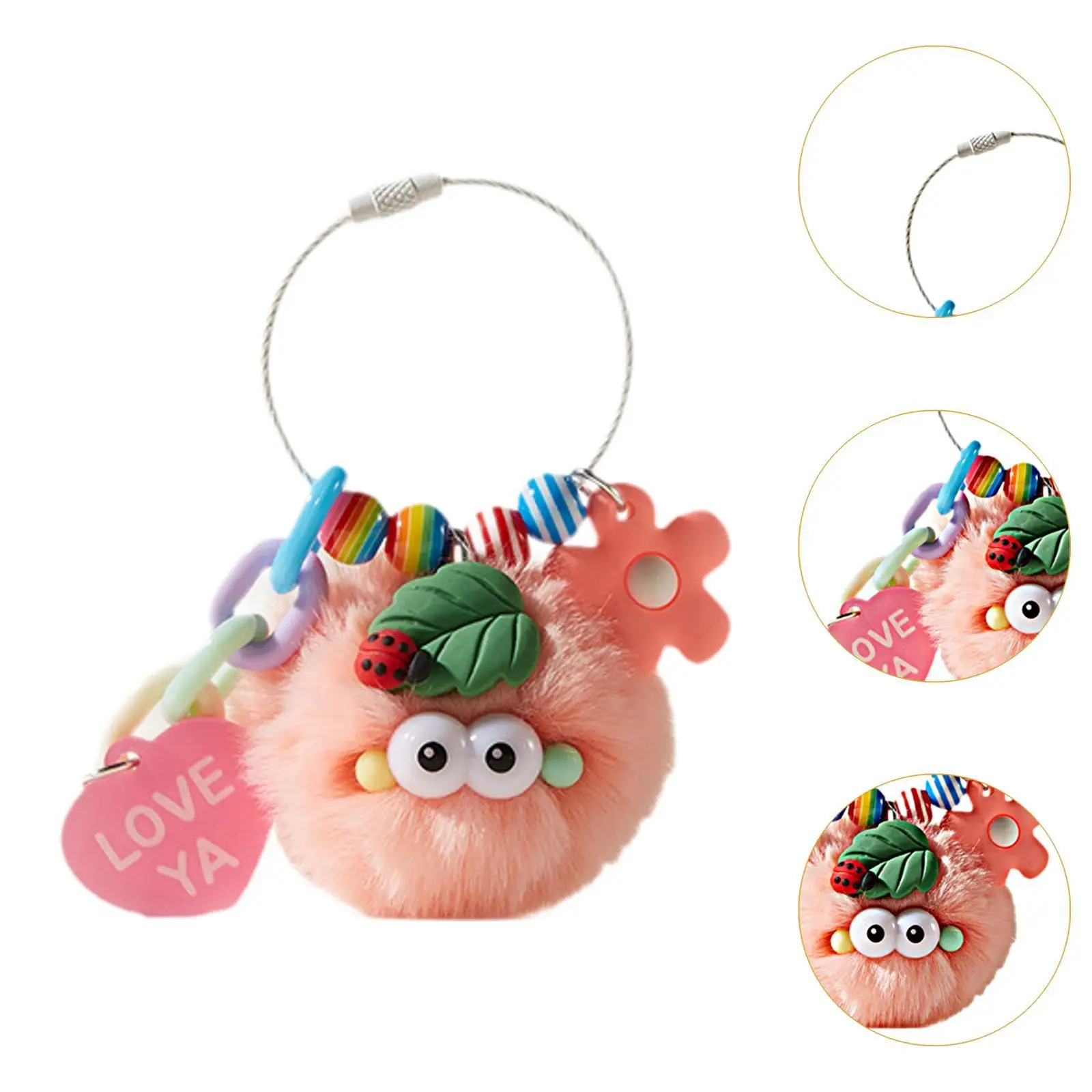 Plush Ball Keychain Bag Purse Decor Accessories Lovely Bag Pendant Bag Charm