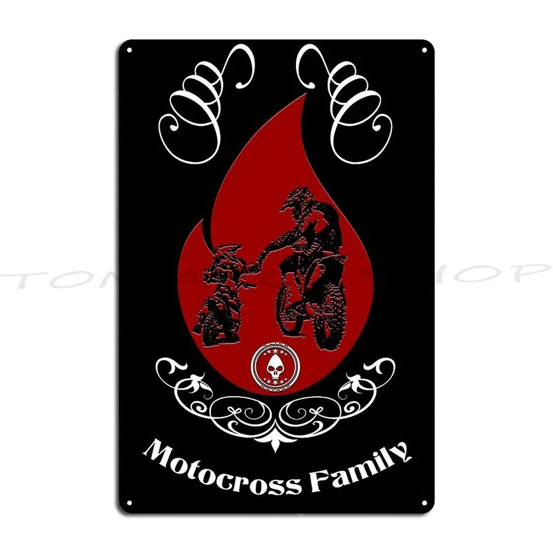 Father And Son Motocross Riding Partners For Life Metal Sign Retro Design Cinema Painting Personalized  Tin Sign Poster