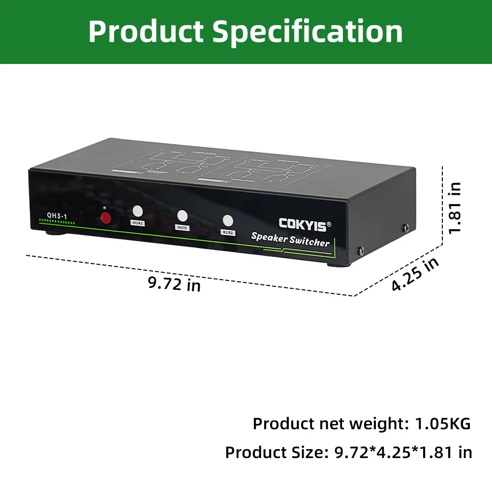 Audio Mechanical Switcher Passive Selector Stere Splitter Box