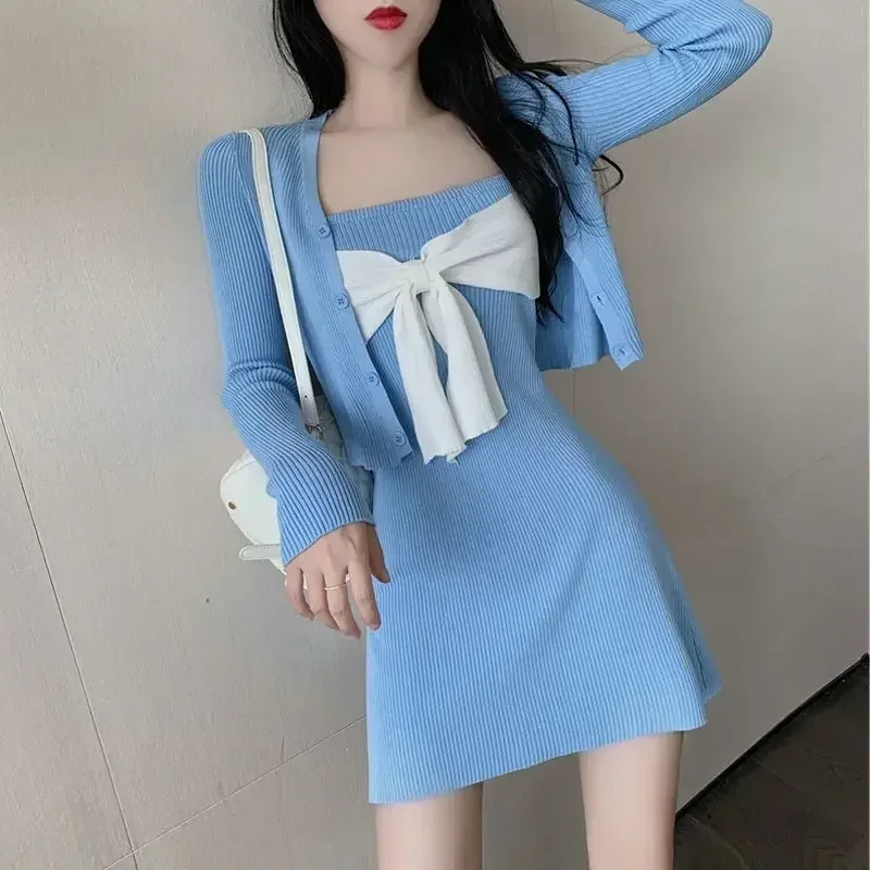 Extreme Mini New In Fashion Short Woman Knitted Dress Y2k Kpop One-piece High Quality Luxury 2025 Thic Crochet Dresses for Women