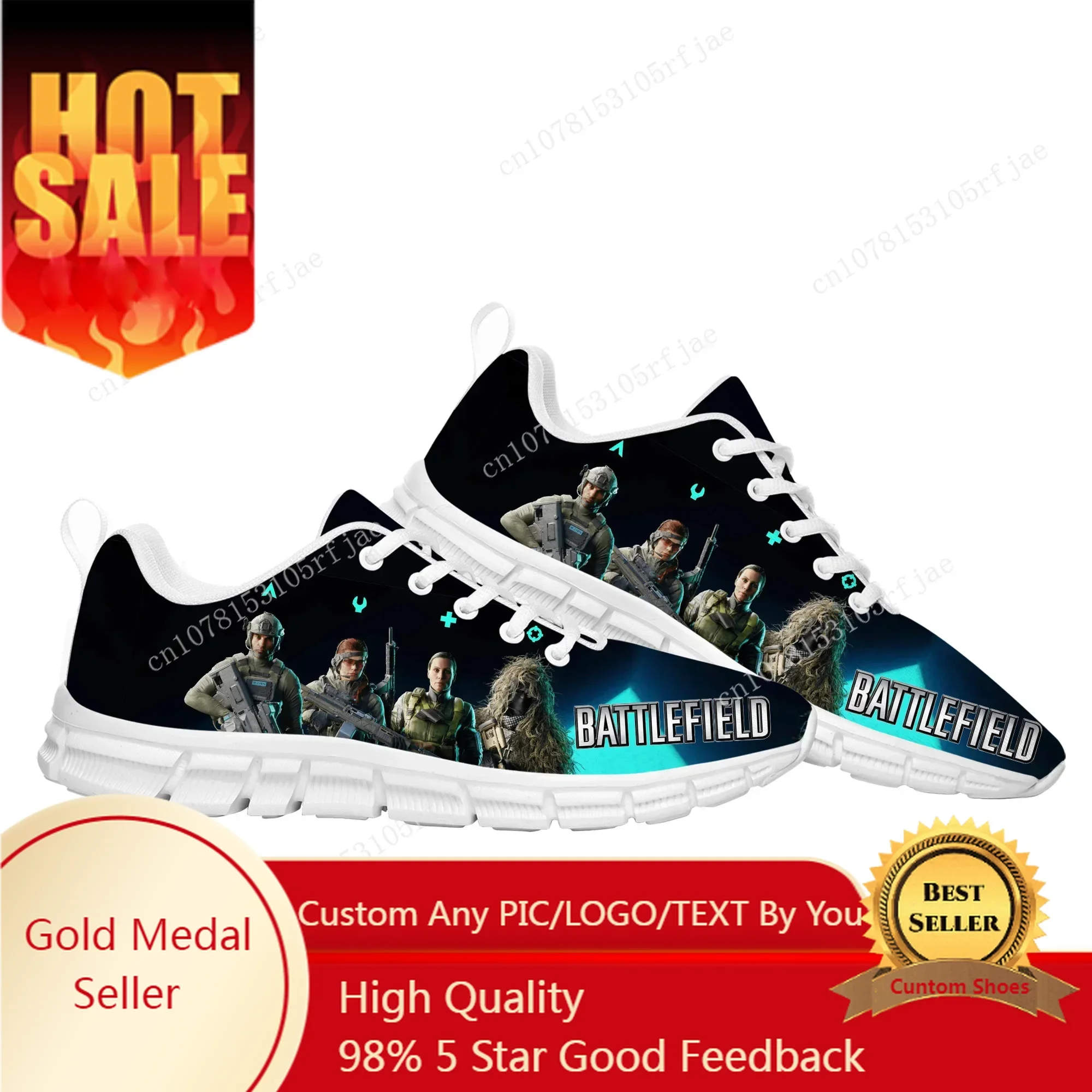 

Battlefield Sports Shoes Hot Cartoon Game Men Women Adult Sneaker Tailor Made Couple Built Shoes