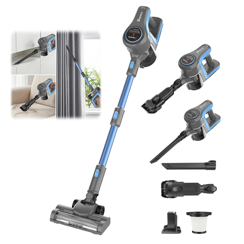 BRIEFNESS Cordless Handheld Vacuum 2-Speed, 90° Rotating Brush, HEPA Filter for Pet Hair Carpet Hard Floor Car Auto Cleaning