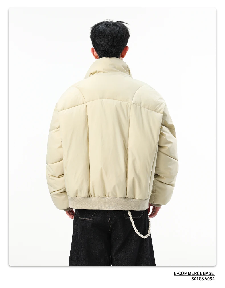 IEFB Faux Suede Warm Padded Winter Jacket For Men Retro Oversized Stand Collar Zip Casual Thick Outerwear Coat 9X4141