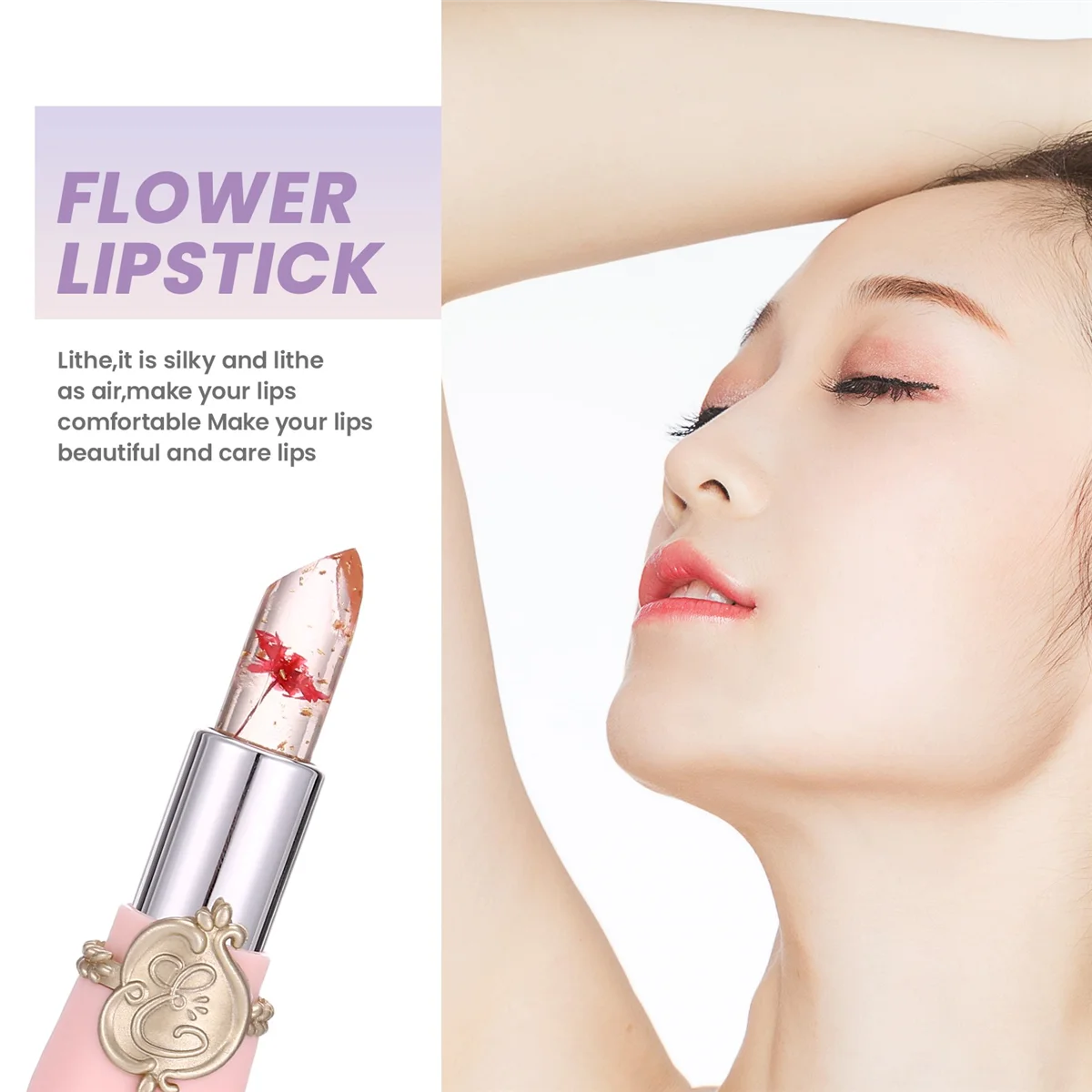 Beauty Bright Flower Crystal Jelly Lipstick Magic Temperature Change Color Lip Balm Makeup