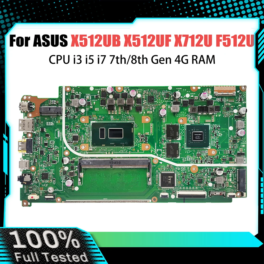 

V5000UA Notebook Mainboard For ASUS X512UB X512UF F512U A512U X712U Y5100U Laptop Motherboard i3 i5 i7 7th/8th Gen CPU 4GB-RAM