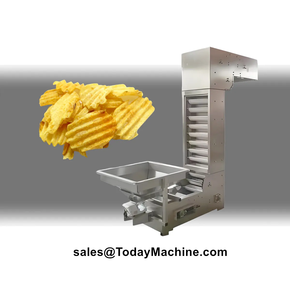 การให้อาหารอัตโนมัติ Z Chain Belt Bucket Lift Conveyor System สําหรับเมล็ดกาแฟข้าว