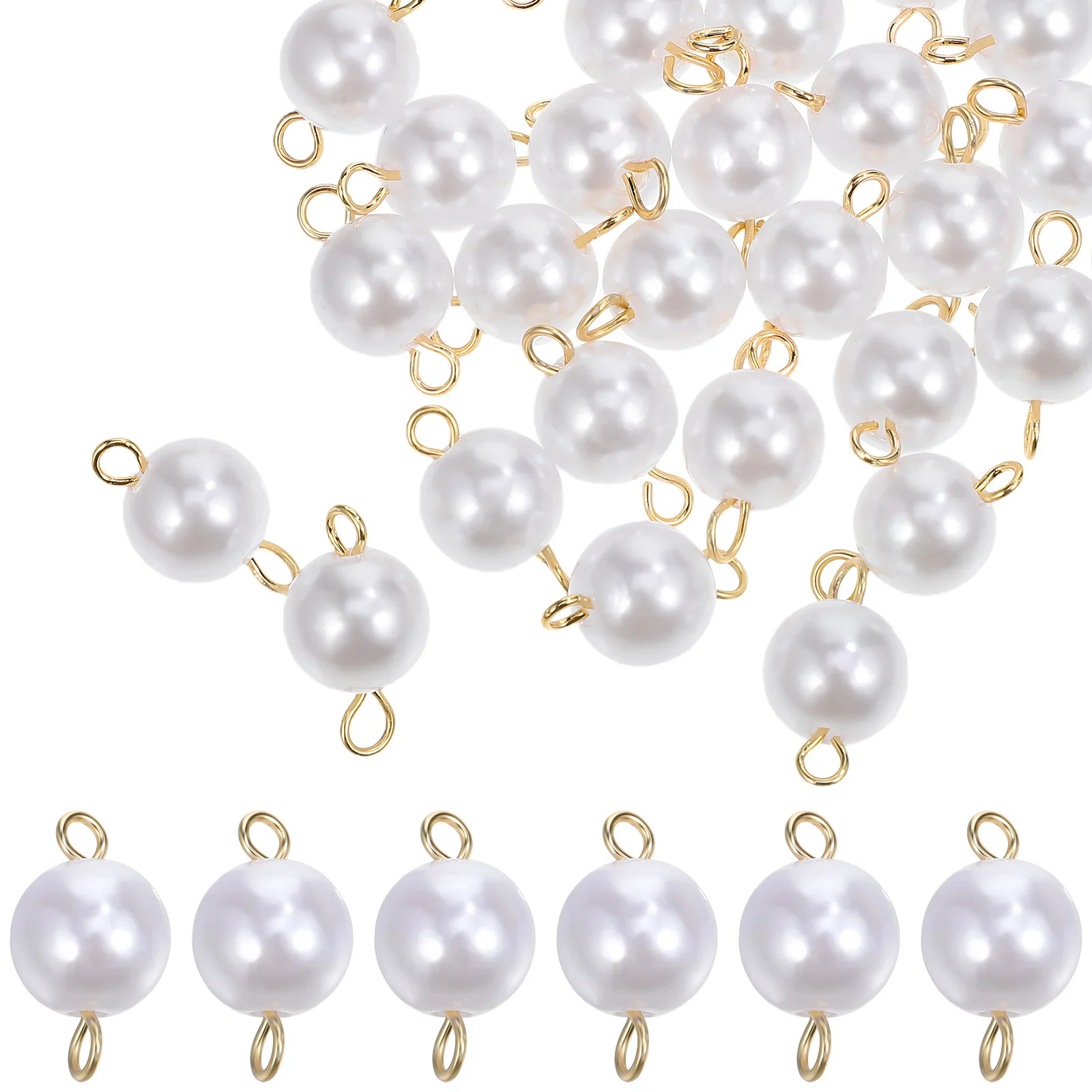 

30 Pcs Imitation Earrings Beads for Jewellery Making Charms Jewelry Bracelet Bulk Plastic Box Jeellery