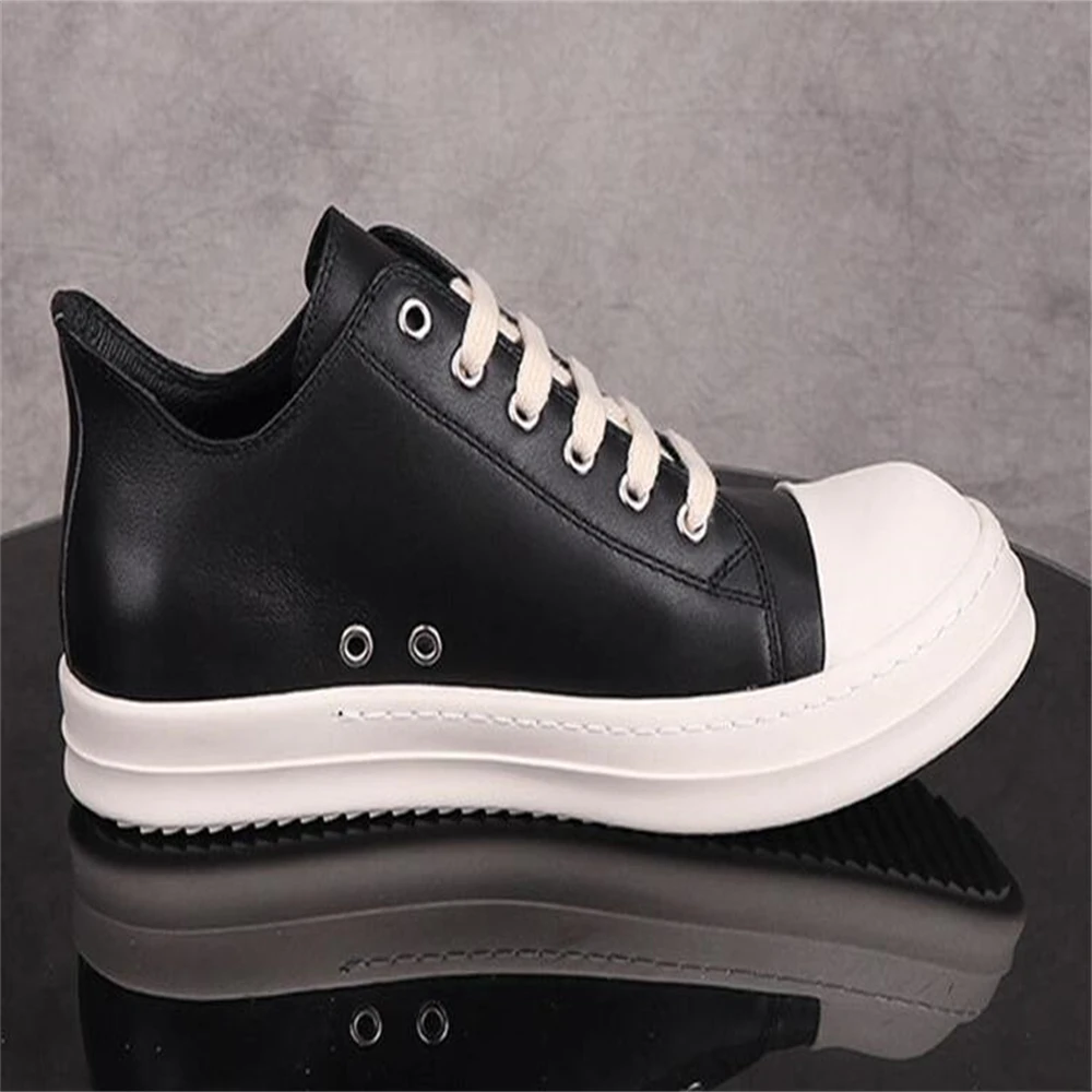 

EOENKKY Ro leather board Shoes Men's Casual Shoes Wide Laces Fashion Women's Sneakers Owens Solid Lace-up Men's Sneaker