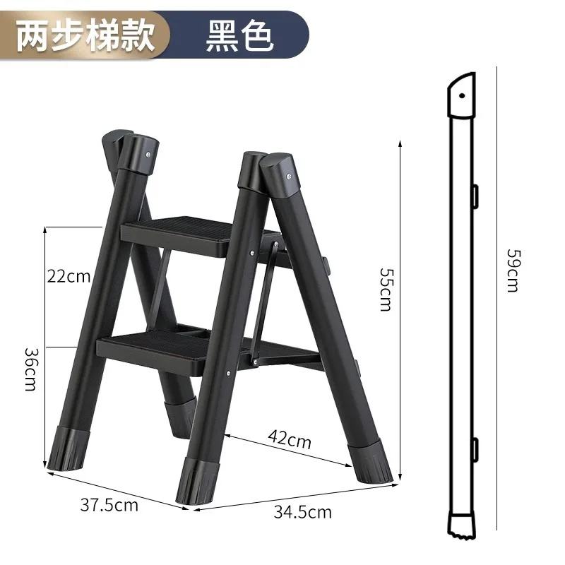 Folding Stairs Household Multi-Functional Ladder Chair Foldable Anti-slip Herringbone Stairs Kitchen Step Stool Storage Shelf