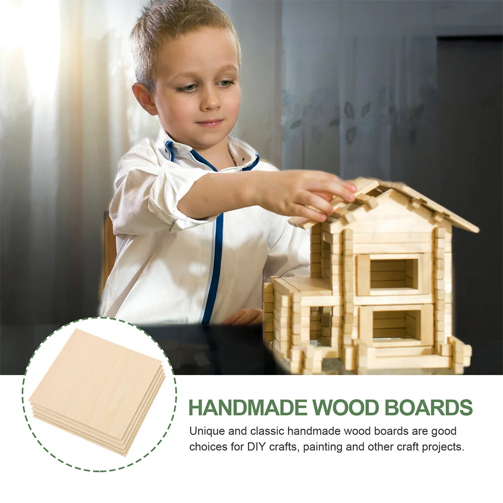 

5Pcs DIY Wooden Basswood Sheets Craft Boards Smooth Surface Unfinished Wood Planks for Painting Engraving Carving
