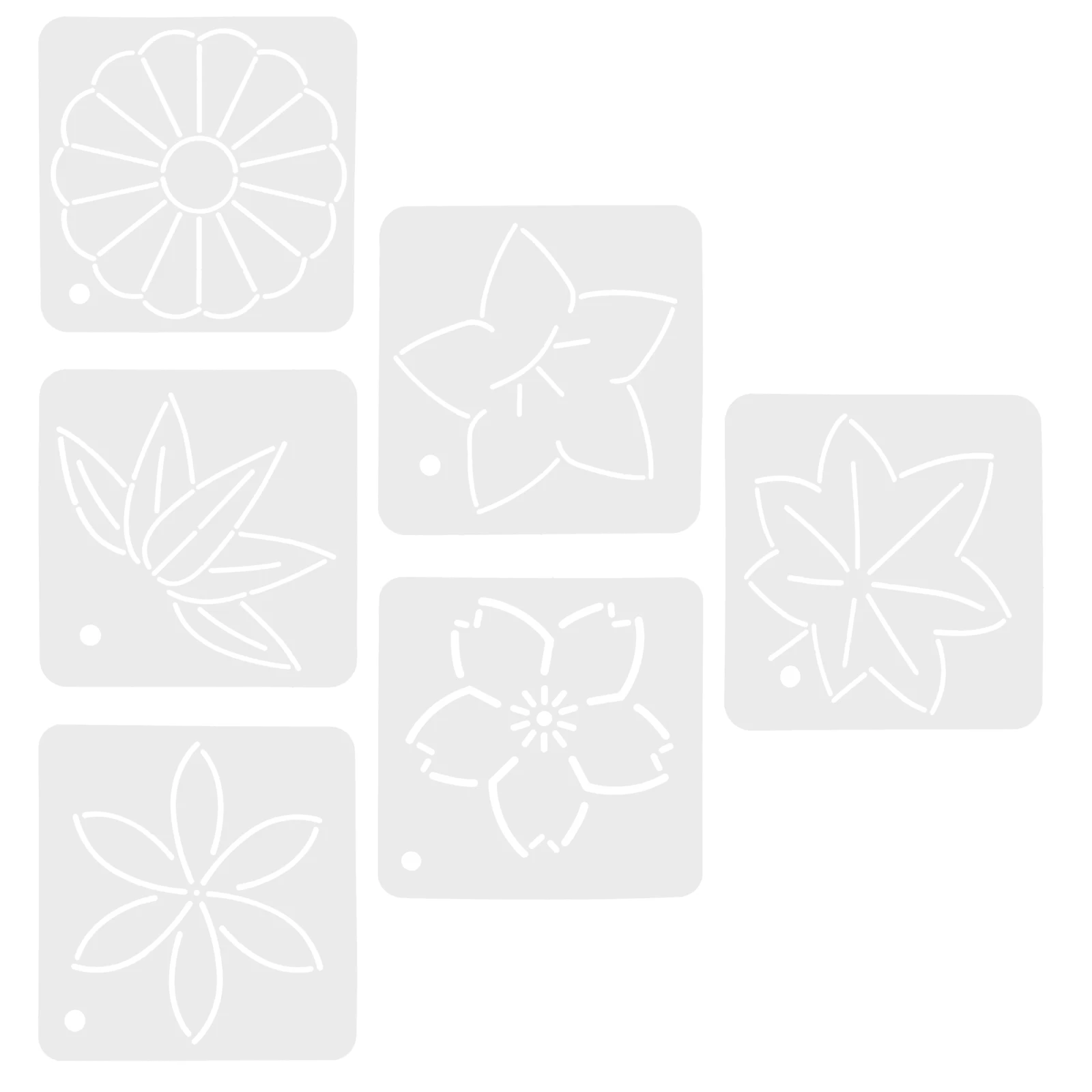 

6pcs Patchwork DIY Tools Flower Design Quilting Stencils Sewing Ruler Template for Machine Free Motion Bending Resistant