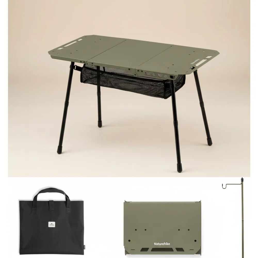 

Adjustable Height Camping Table Lightweight Portable Folding Outdoor Picnic BBQ Travel