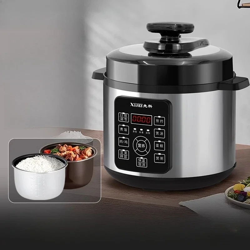 5L Electric Pressure Cooker Smart Programmable Multicooker Dual Inner Pot Rice Steamer Slow Cook Automatic Timer Family Meals