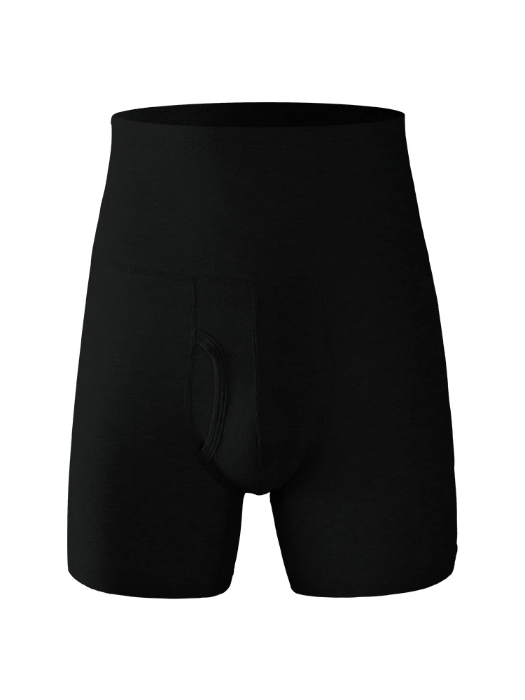 

5-Pack of Men's Underwear, Men's Pure Cotton, High-Waisted, Tummy-Controlling, Large Size, Extra Length, Anti-Wear Legs, Fatteni