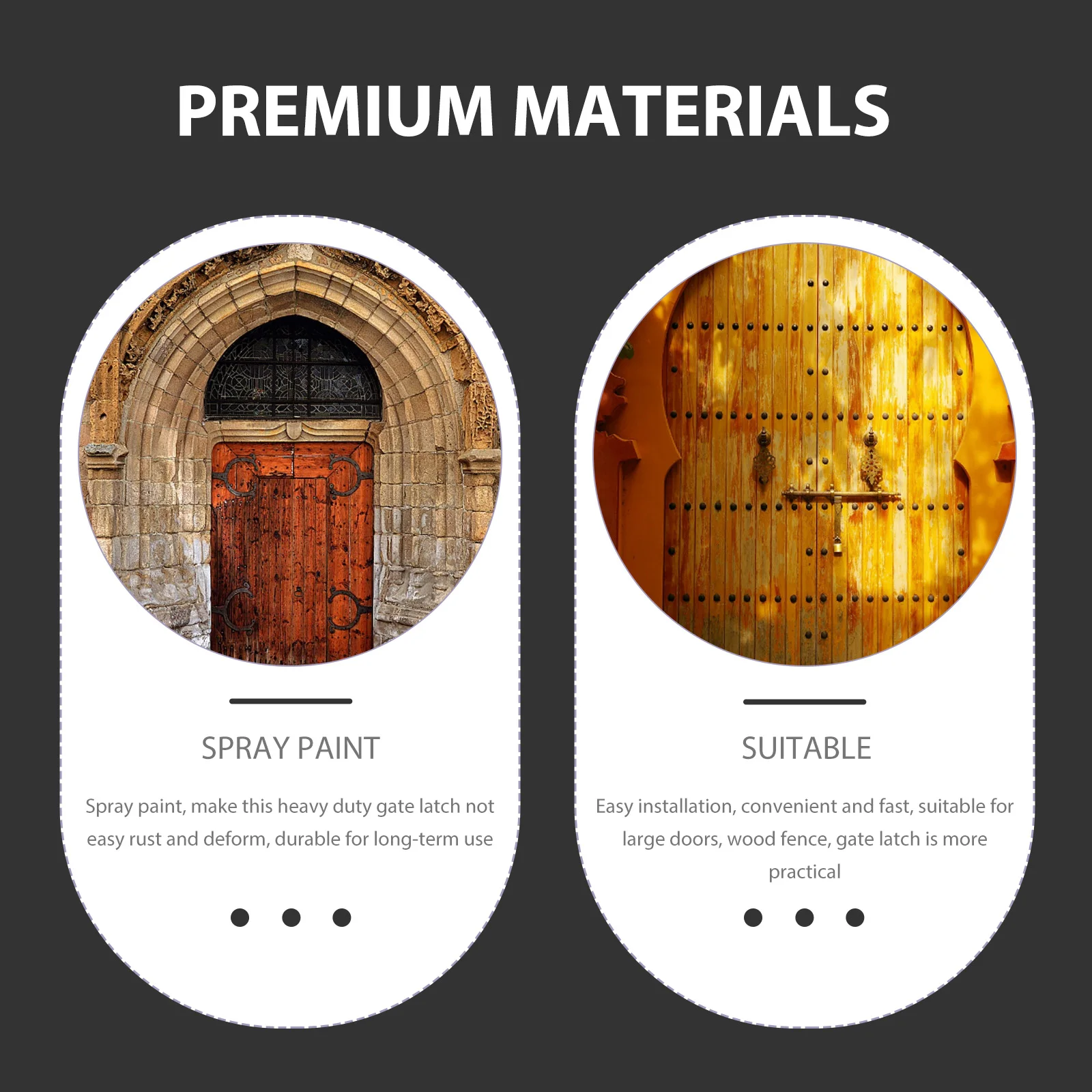 

Wooden Gate Latch Heavy Duty Solid Cane Bolt For Fence Doors Reinforced Slide Bolt Security Bar Durable Shed Barn Door Hardware