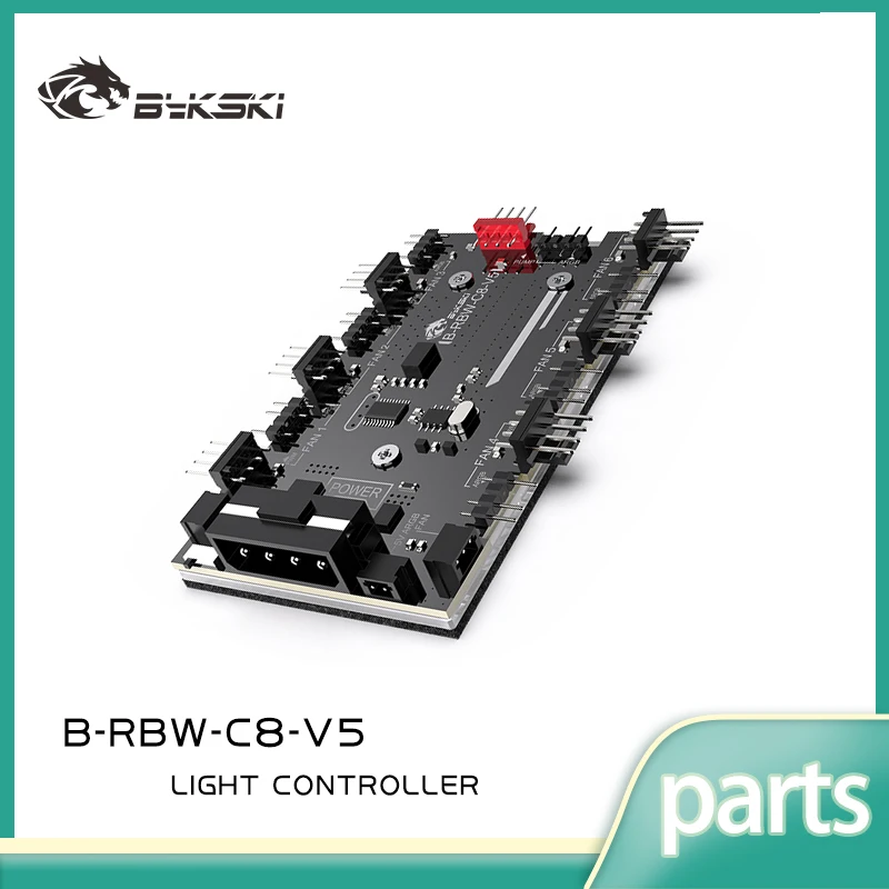 Bykski B-RBW-C8-V5 RBW Controller for Block FAN 5V RGB LED Strip Light / Support Motherboard 5V 3PIN ADD Header Only for Bykski