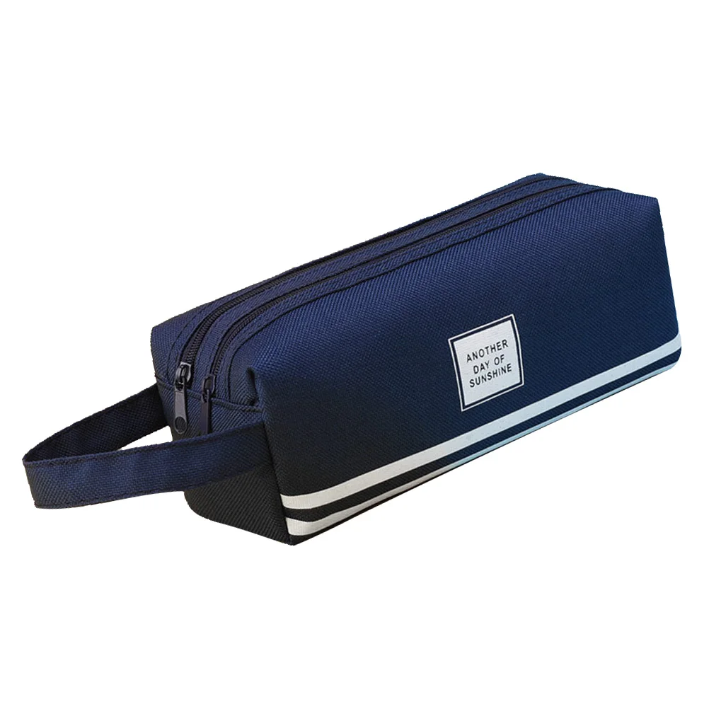 

Double Layer Pencil Case Large Capacity Zipper Bag Earth Tones Boys Girls Stationery Travel Makeup Storage Canvas Pen Box