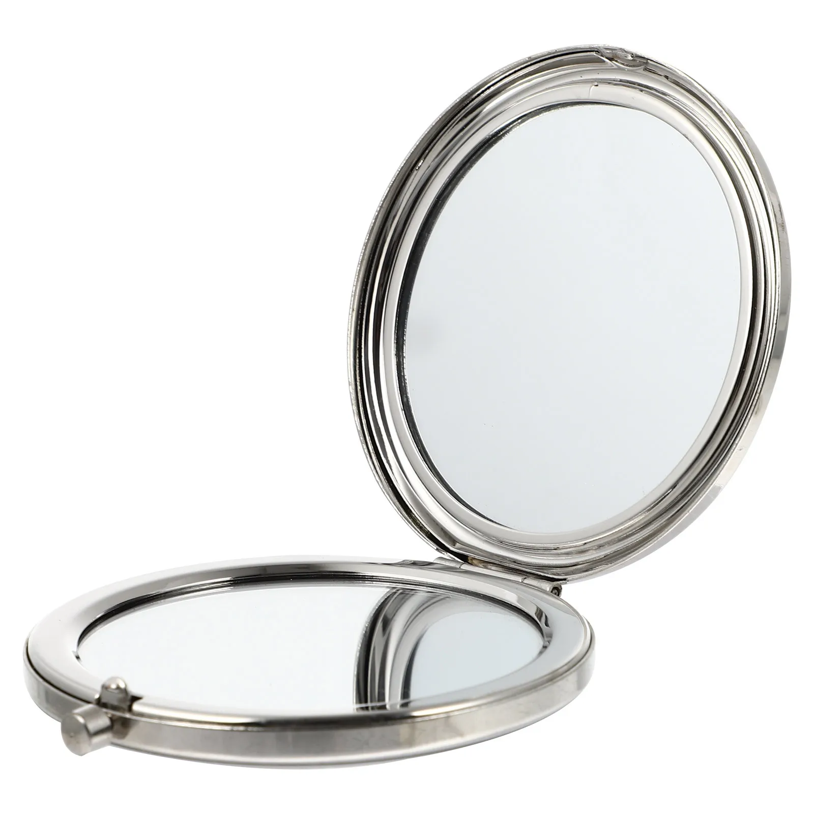 Metalowe składane okrągłe dwustronne lusterko do makijażu Przenośne mini małe kompaktowe lusterko podróżne Akcesorium do makijażu Artykuł na zewnątrz