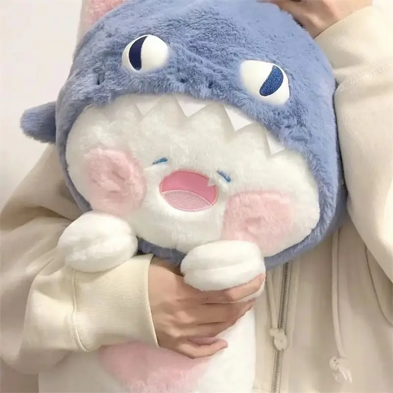 Cute Shark Cat Sleeping Pillow Plush Toy Doll Super Cute Cat Cloth Doll Bed Pillow Birthday Gift Girl Beding Decor