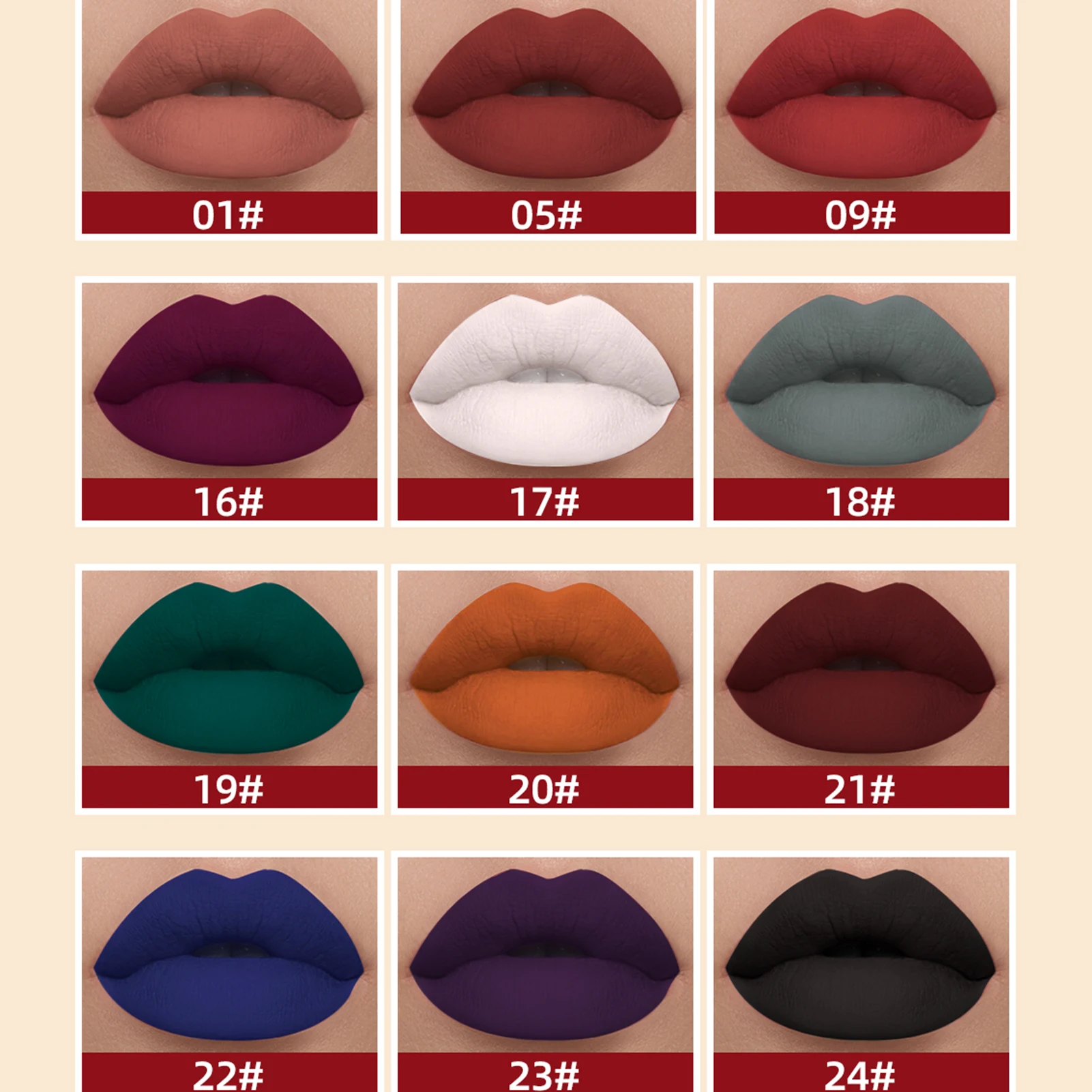 

12pcs Matte Velvet Lip Gloss Set Moisturizing Long Lasting Velvet Lip Tint for Dance Party Wedding Makeup