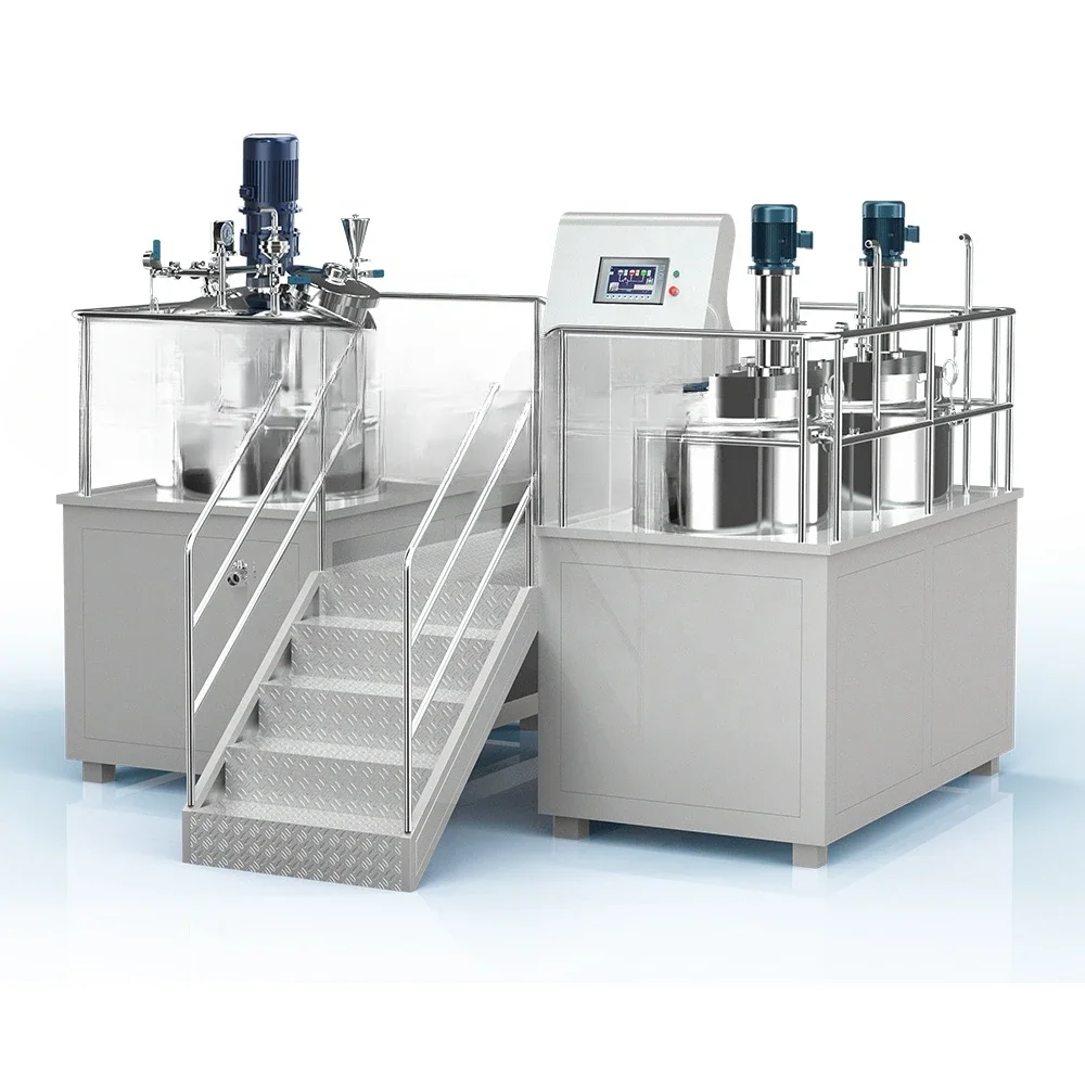 1000L hydraulic lifting pmk-a mixed vacuum emulsifying cosmetic homogenizer cream