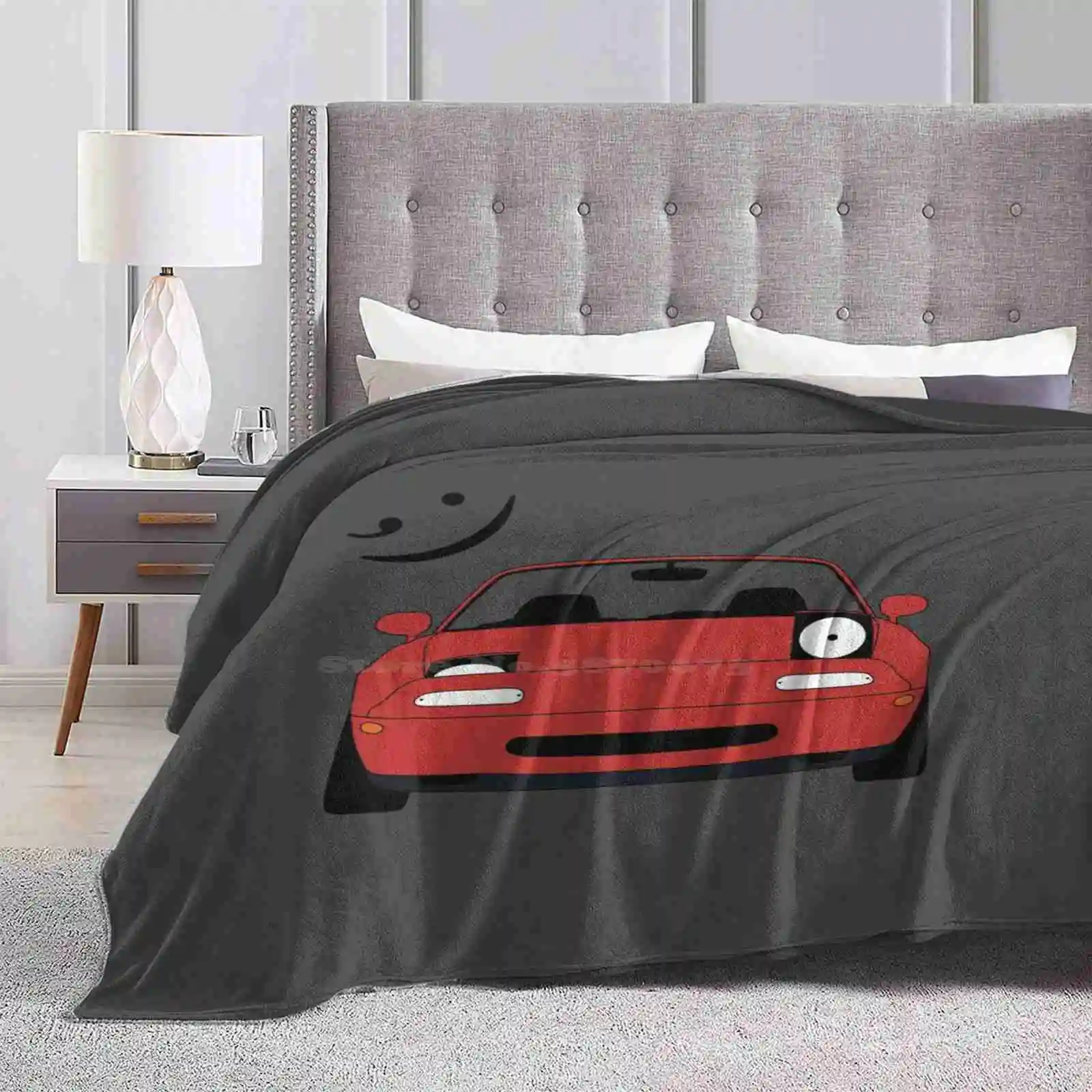 Miata ; ) Creative Design Comfortable Warm Flannel Blanket Mazda Miata Mx5 Mx 5 Roadster Cabrio Pop Up Headlights Wink Car