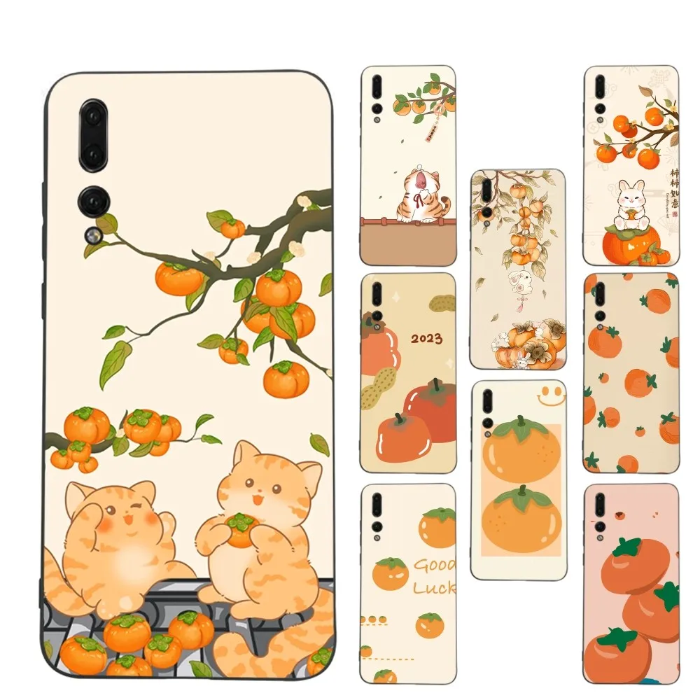 cartoon Persimmon pattern Phone Case For Samsung A 13 21 30 31 32 51 52 53 70 for Huawei Honor 50 60 70 for OPPO vivo