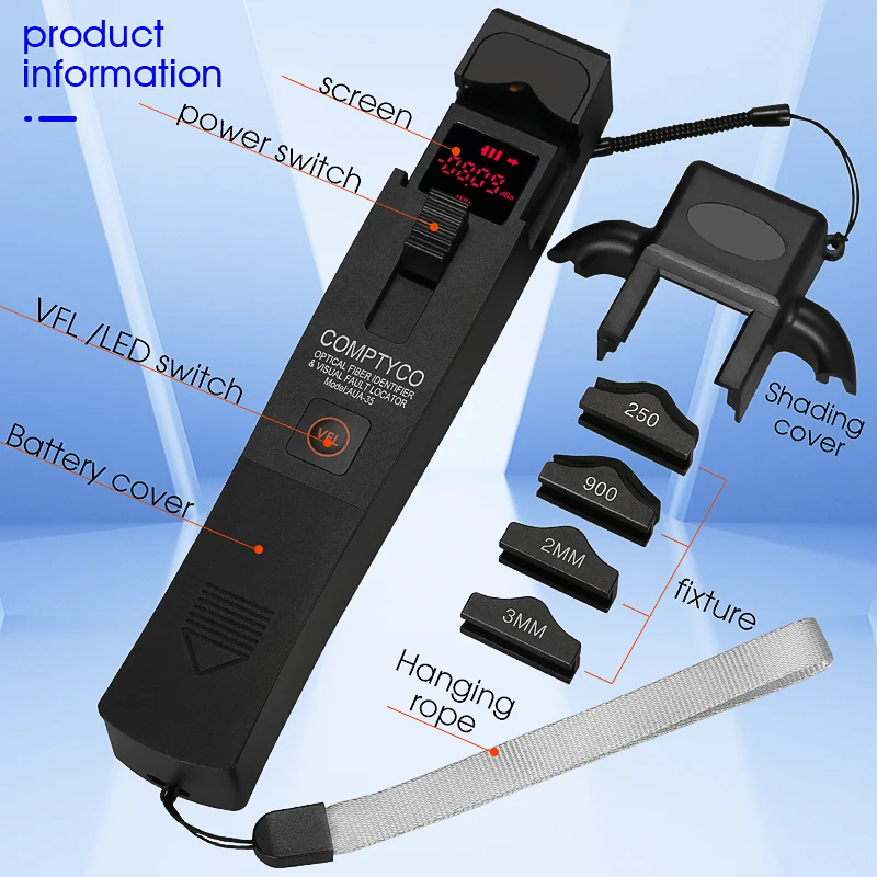 AUA-35/40 معرف الألياف الضوئية وكاشف معرف الألياف الضوئية 10 ميجاوات VFL + LED