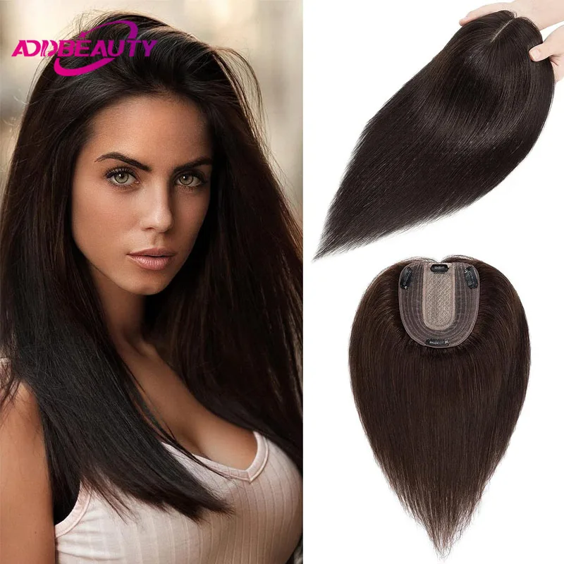 Silk Top Women Topper Human Hair Replacement Silk Base Machine Made Women Toupee Brazilian Remy Human Hair System Unit Natural